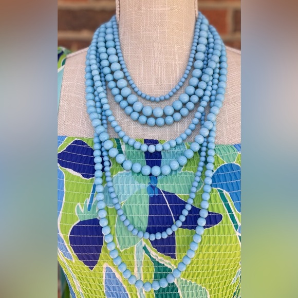 NWOT Sky Blue Multi-strand Necklace. 🦋 - Picture 1 of 11